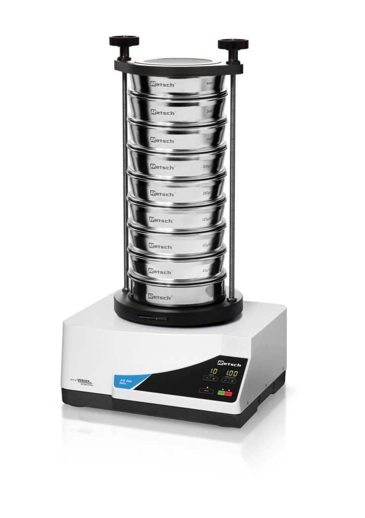 Präziser Siebtestester für Materialanalysen und Qualitätskontrolle.